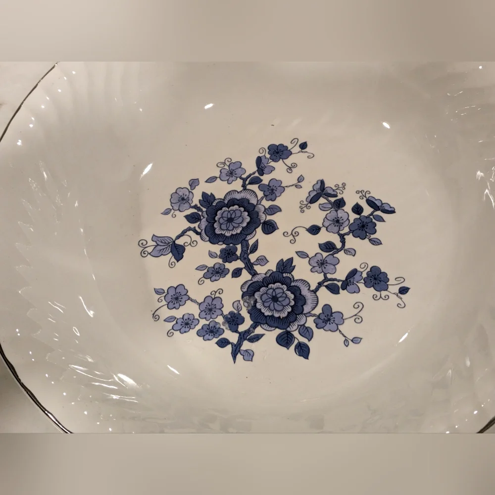 7Pc. Vintagntage Royal Blue Ironstone 8 Bread Desert 6